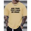 ADD YOUR TEXT/LOGO OR IMAGE Print Short Sleeve Tees For Men, Casual Quick Drying Breathable T-Shirt