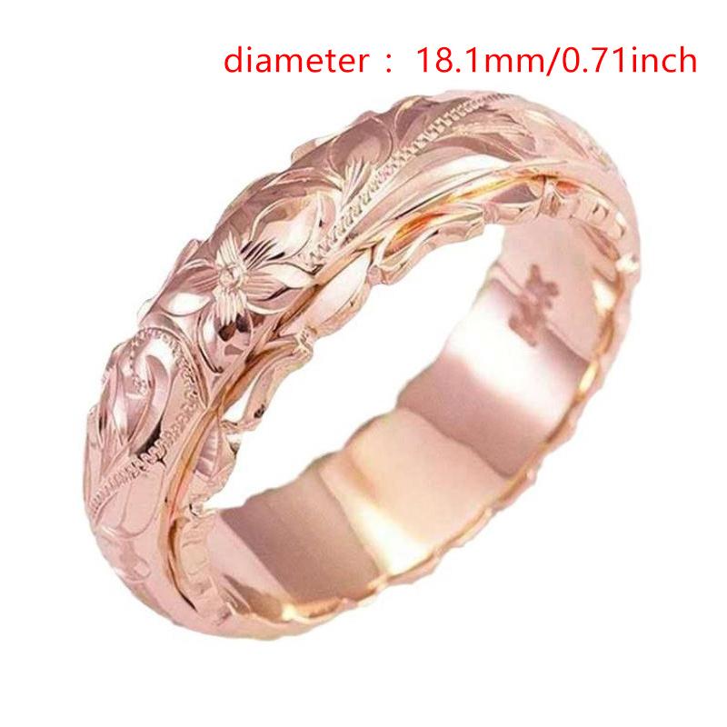 Rose Gold Color Suspended Carved Rose Flower Ring For Women Gold Rings Women'S Jewelry Rings Wedding Anniversary