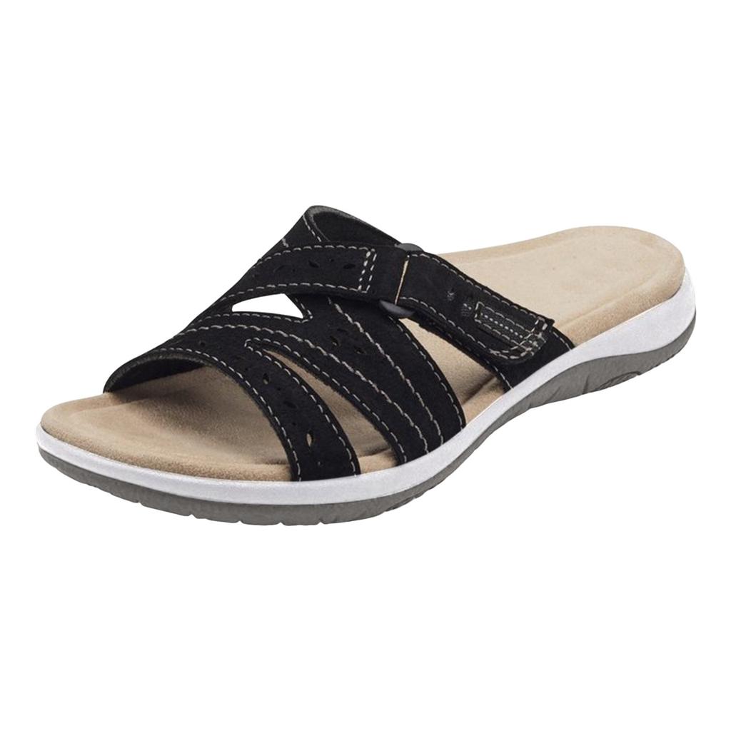 Sommer Damen Keilsandalen Premium Orthopädische Sandalen mit offener Spitze Vintage Anti-Rutsch Leder Casual Damen Plateau Retro Schuhe