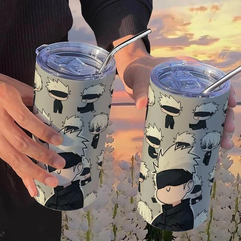 

Jujutsu Kaisen Yuji Mug Cup 500 Ml Satoru Gojo Stainless Steel Travel Thermal Cup Insulated Straws Coffee Mug Gift For Kids 420 Ml Capacity