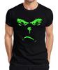 Halloween Monster Face Scary Eyes Light Up Neon Alien Evil Unisexs Tshirt