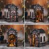 CRESYMME Dragon's Trove Book Nook Kit 3D Wooden Miniature Dollhouse DIY Hobby Craft with LED Light Handmade Bookshelf Insert Diorama