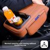 PU Leather Portable Center Console Armrest Cushion with Cup Holder Car Armrest Pillow Multifunctional Height Increasing
