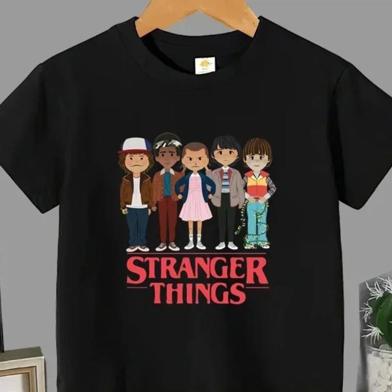 Summer Kids Travel Wear T-shirt Stranger Things Boys Clothes Girls Short Sleeve Anime Tshirt Tee Stranger Thıngs Tops