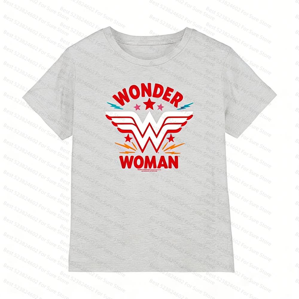 

Детская футболка Wonder Woman Классическая хлопковая футболка с коротким рукавом из комиксов для рубашек Женские футболки Удобные и универсальные топы S