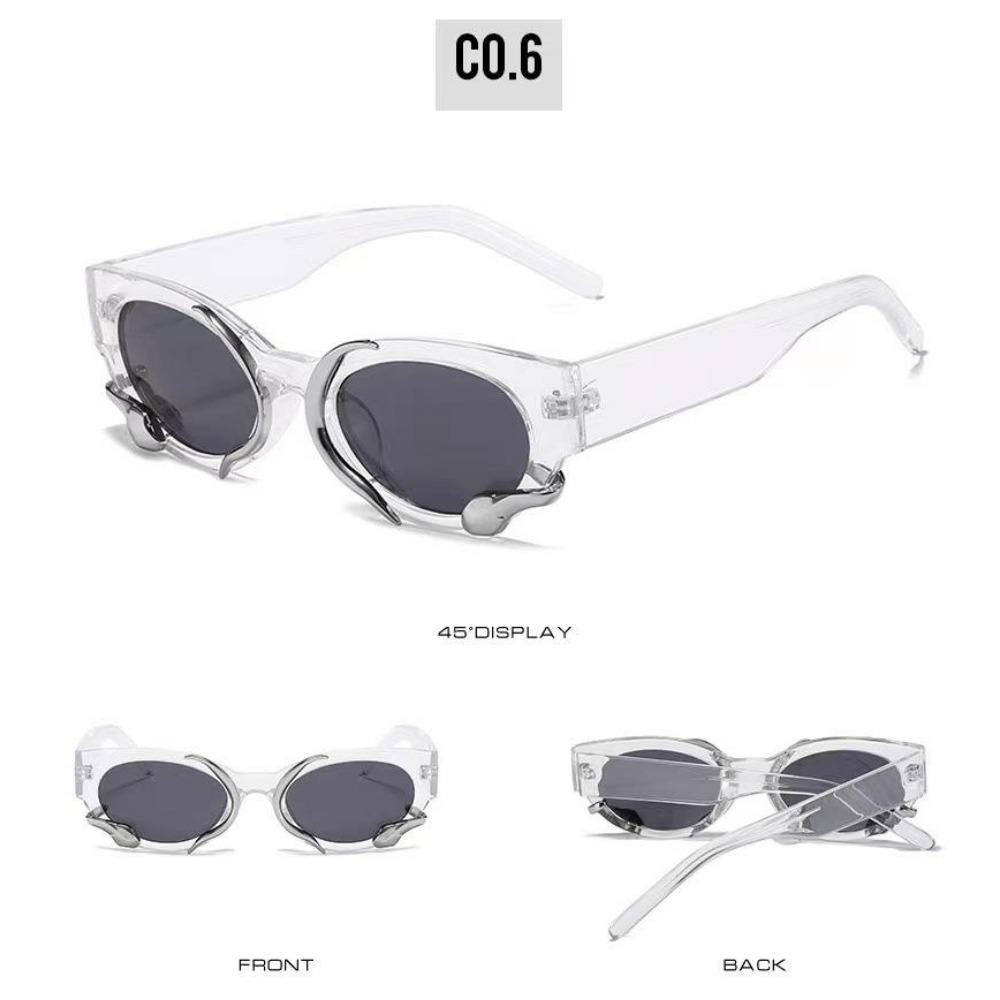 

Солнцезащитные очки Spirit Snake с маленькой оправой, солнцезащитные очки для уличной фотографии, солнцезащитные очки в стиле Y2K с обернутыми краями чистый