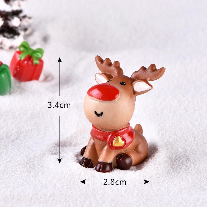 Mini Resin Christmas Decoration Santa Claus Snowman Tree Micro Landscape Model DIY Miniature Garden Figurines Home Decoration