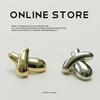 Xiaoxiang Simple Wind X-Shaped Metal Button Suit Wool Clothes Decorative Button Double-Sided Nylon Fur Coat Button