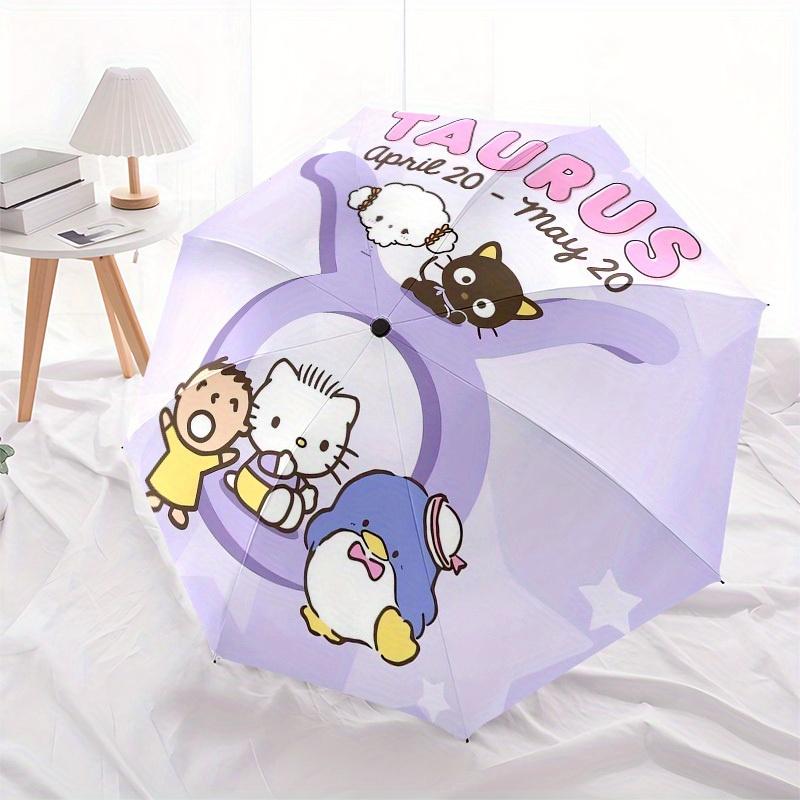 1pc Taurus Zodiac Cute Characters Umbrella with Plastic Handle,Suitable for All Seasons Home Travel Outdoor UmbrellaSanlio461