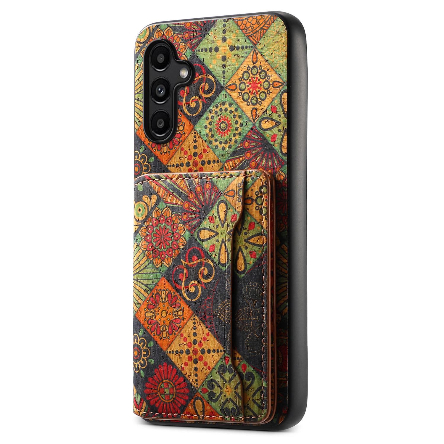 

For Samsung Galaxy A15 5G Case Floral Pattern Card Slot Kickstand PU+TPU+PC Phone Shell Autumn/Yellow