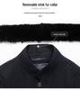 Men's Single-Breasted Stand-Collar Wool Gabardine Trench Coat - Business Casual Long Jacket