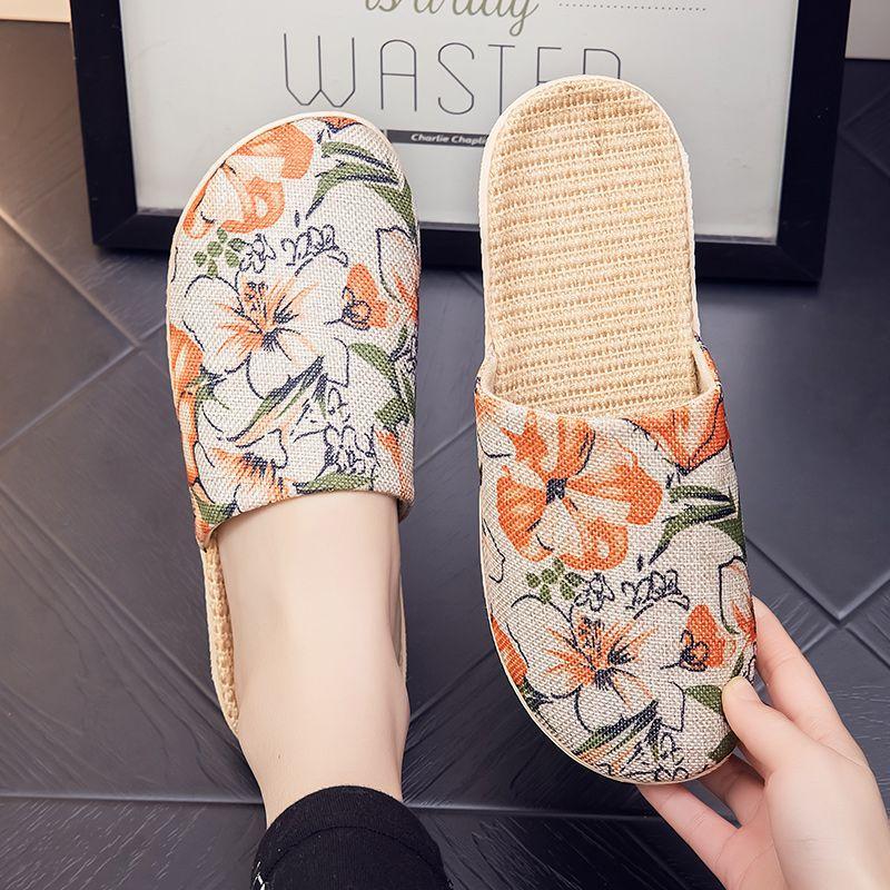 Fashion All-Season Closed-Toe Women's Linen Slippers