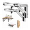 Foldable Shelf Bracket Stainless Steel Wall Mounted Wear Resistant Collapsible Shelf Bracket for Garage