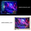 1PC Galaxy Space Black Light tapestry, Cool Planet Night Sky UV Reactive Fluorescent tapestry, Cosmic Mountain tapestry