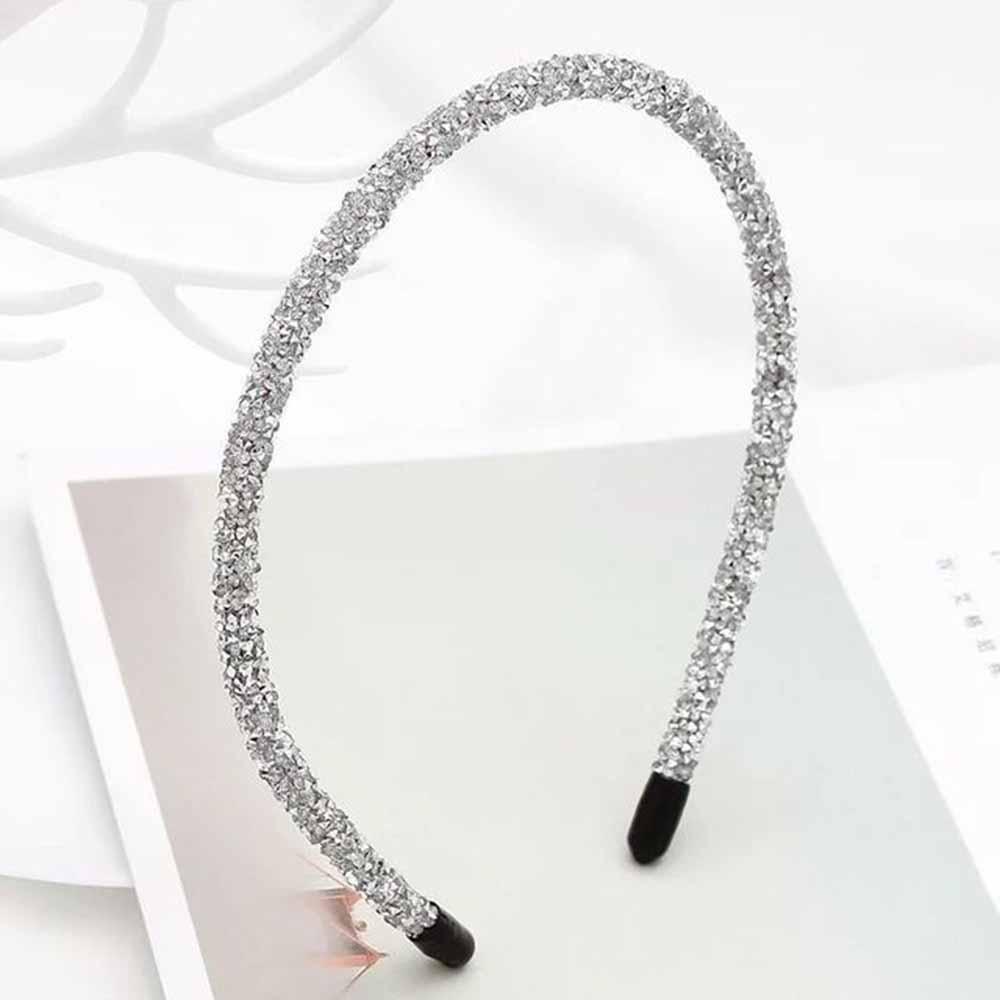 Korea Simple Shinny Rhinestone Crystal Hair Accessories Hairband Beads Bezel Headhoop Headband