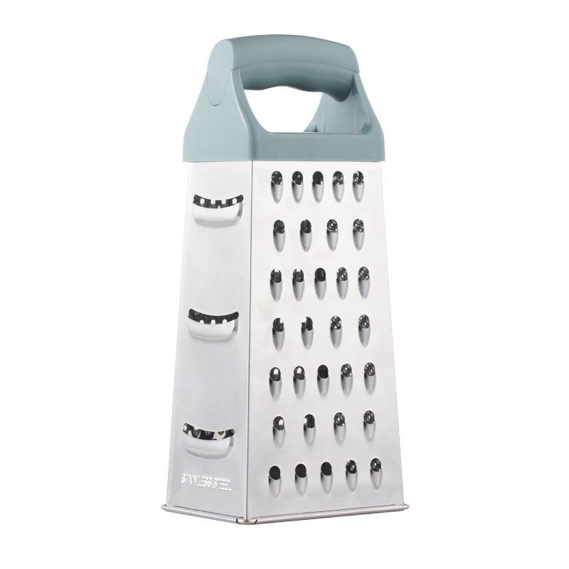 

4-сторонние лезвия из нержавеющей стали, бытовая коробка, терка, контейнер, многоцелевой резак для овощей, кухонные инструменты, ручная нарезка для сыра серый