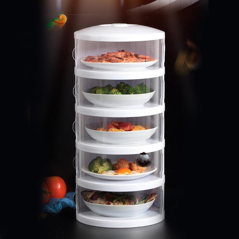 Food Insulation Covers 3/4/5 Layer Transparent Stackable Dustproof Leftovers Food Storage Container Kitchen Organization