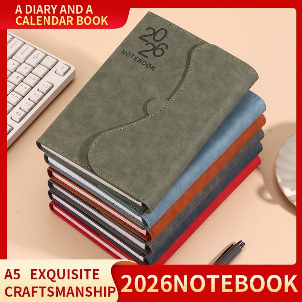 Magnetic PU Cover A5 Agenda Planning Notebook English To-do List Notebook Business