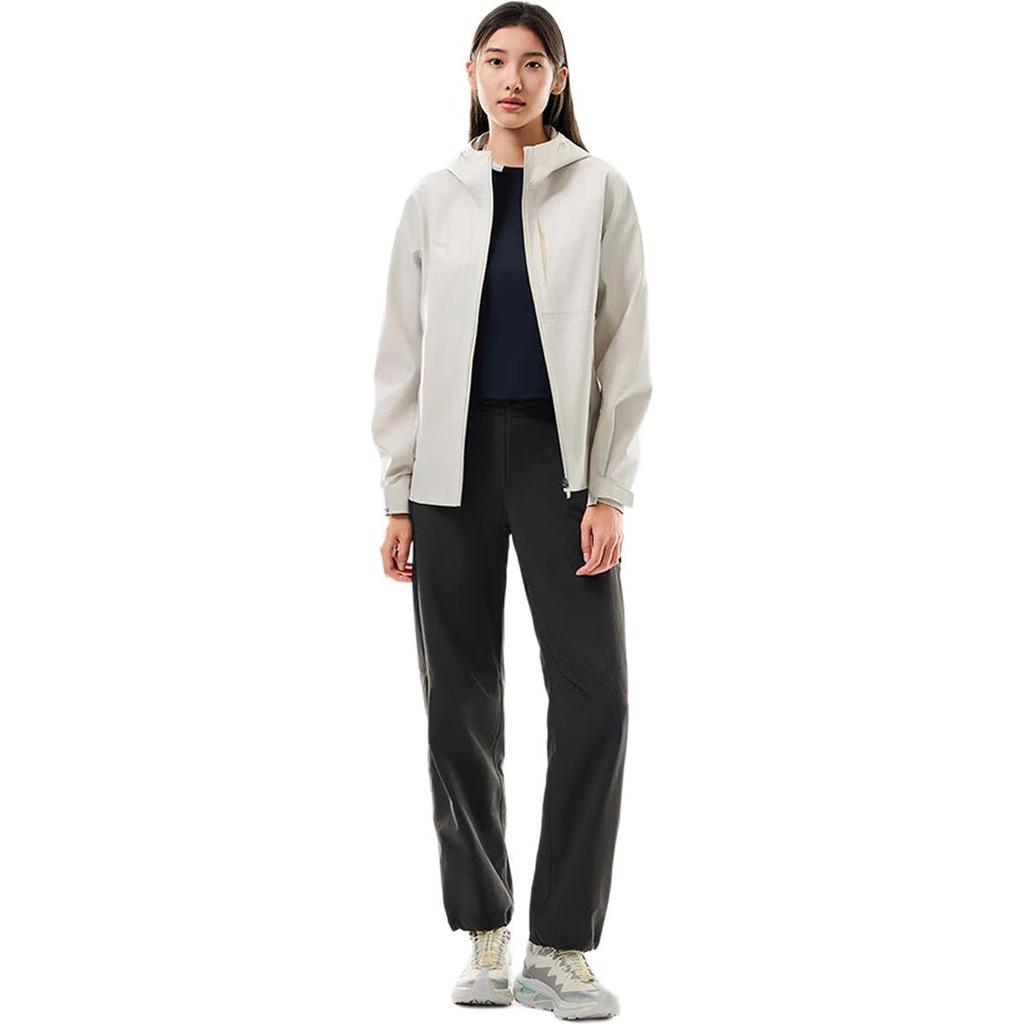 Anta Versatile Zip-Up Hooded Hard Shell Simple Waterproof Windproof Breathable Jacket Women Outerwear 162537616-1