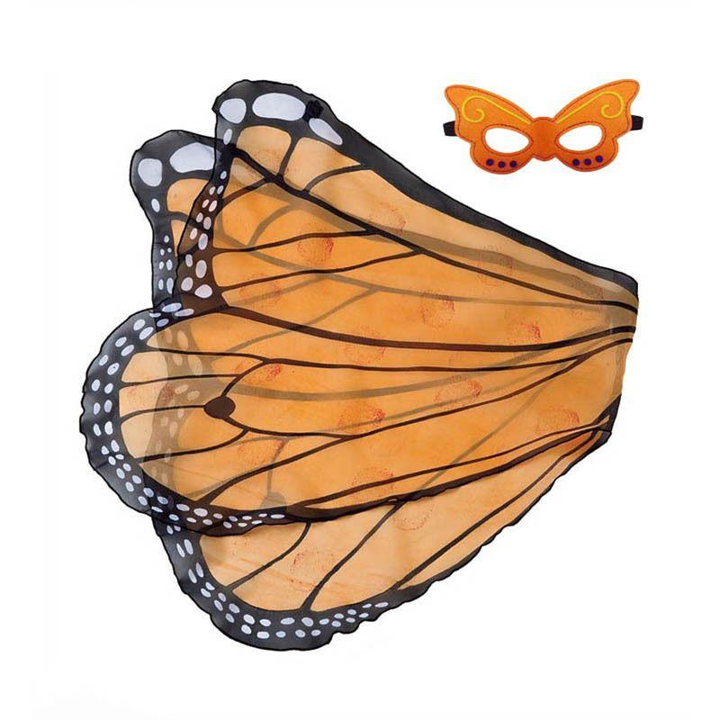 Halloween Childrens Butterfly Wings Cape Cloak With Mask Elf Dress Up Costume