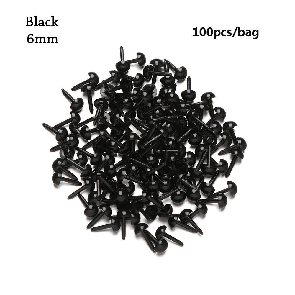 100Pcs Curved Black Plastic Safety Thread Eyes Plastic Plastic Safety Curved Eyes Dolls DIY Kit