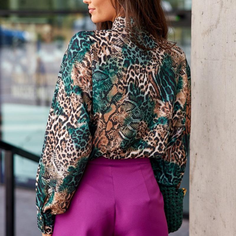 Women's Spring and Autumn Loose Shirt Printing Comfortable and Casual Cardigan Long Sleeve Shirt