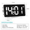 LED Digital Alarm Clock 6.7 Inch Mirror Surface Electronic Clock 12 24H Switchable with 2 Alarm Setting 4 Levels