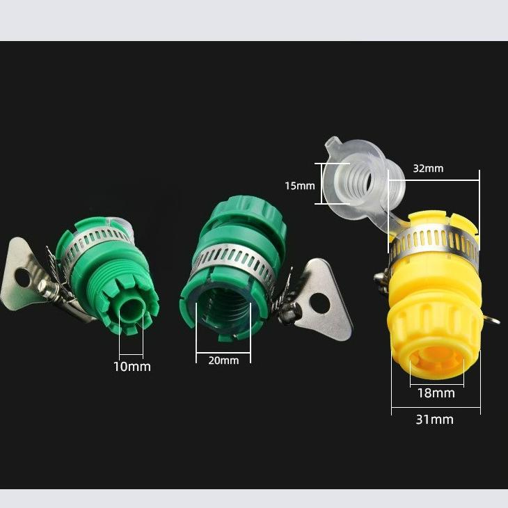 Plastic multi-functional 4-point 6-point faucet connector car washing water gun garden hose connector