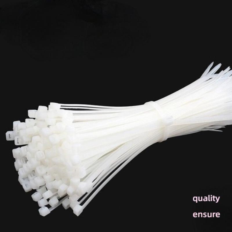100Pcs Self-Locking Plastic Nylon Cable Tie White 4x300 Fastening Ring Loop Wrap Strap Zip Organiser 3x200MM Industrial Set
