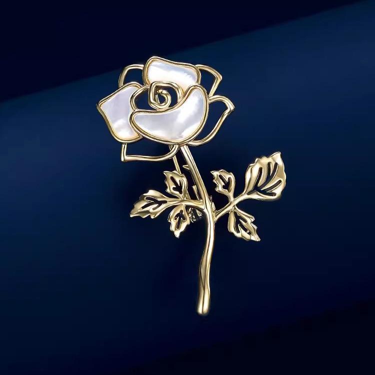 

Брошь «Роза» в виде маленького принца, изысканная женская брошь в виде ракушки, Niche Design Sense, булавка, костюм и аксессуары