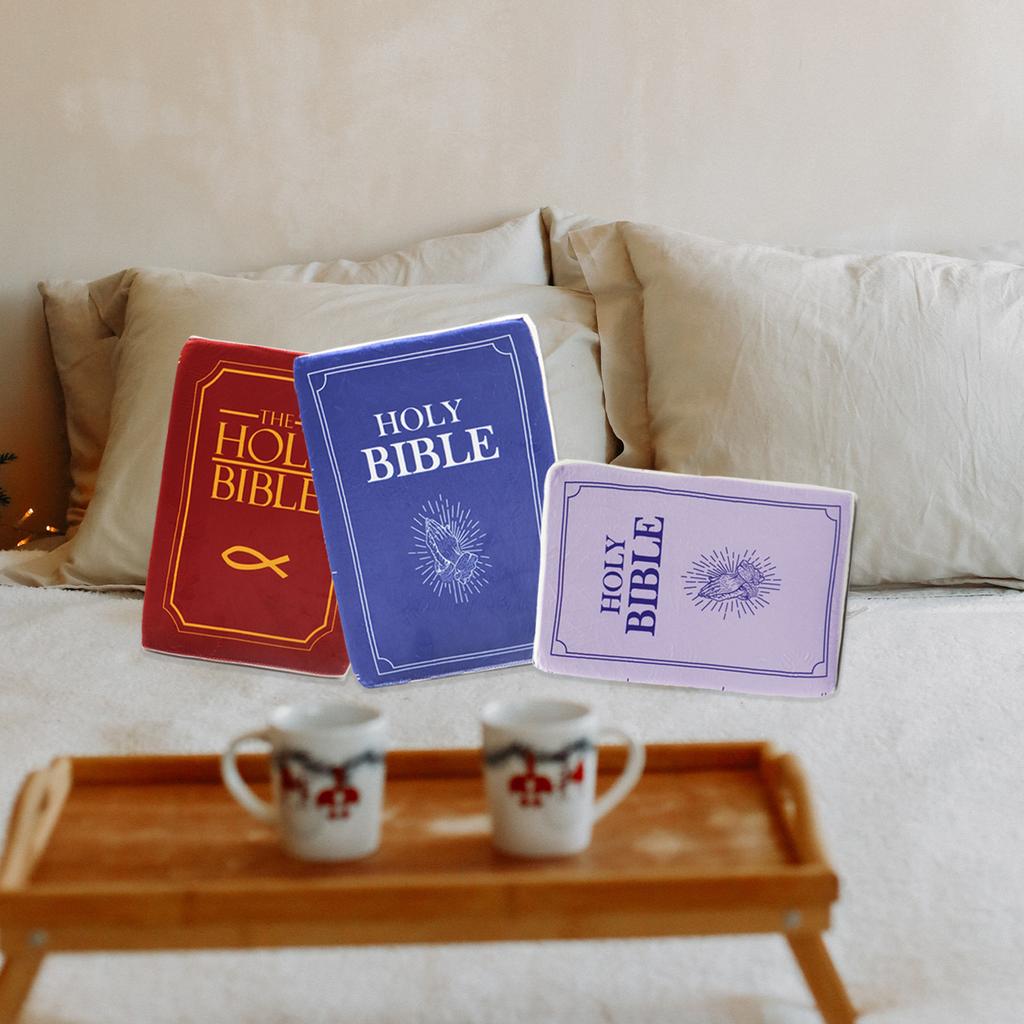 Bibles Plush Pillow Soft Skin Friendly Spread Faith Bibles Book Pillow for Home Decor