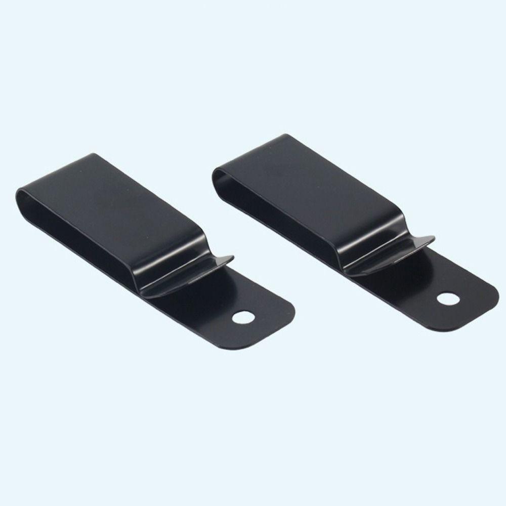 

10 шт./набор Прочная черная клипса для ремня Металлическая пряжка Одинарное отверстие Клипсы-крючки для ножен Поясная клипса Для кемпинга на открытом воздухе --