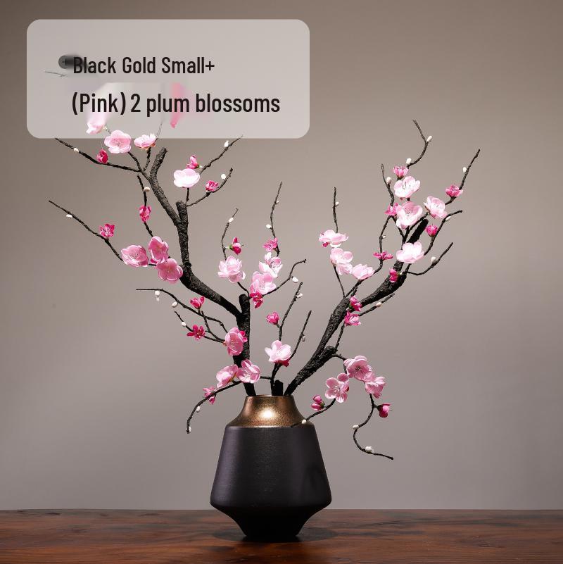 Elegant Pink Plum Blossom Dried Flower Bouquet for Home Decoration