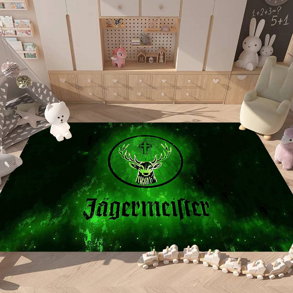 Tappetino J-Jagermeisteres Logo Stile Nordico Camera da Letto Soggiorno Tappetino Casa Balcone Antiscivolo Alfombra
