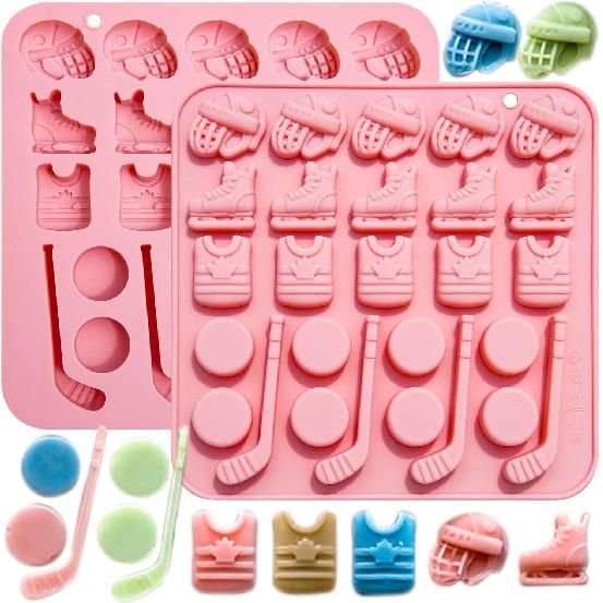 2 Pack Golf Ball Chocolate Molds 32 Cavities Golf Ball Sports Silicone Ice Cube Molds Golf Bags Shirts Golfer Shapes Mould for Chocolate Candy