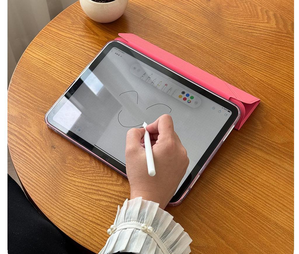 Apple iPad 11th Gen A16 Protective Case: 10.9-inch Anti-bend Magnetic Acrylic Shell, Three-fold Design, No Pen Slot