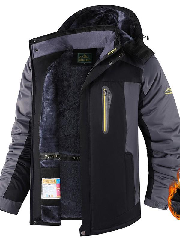 Men's Plus Size Winter Down Jacket and Pants: Fleece-Lined, Thick, Windproof, Waterproof Mountaineering Suit.
