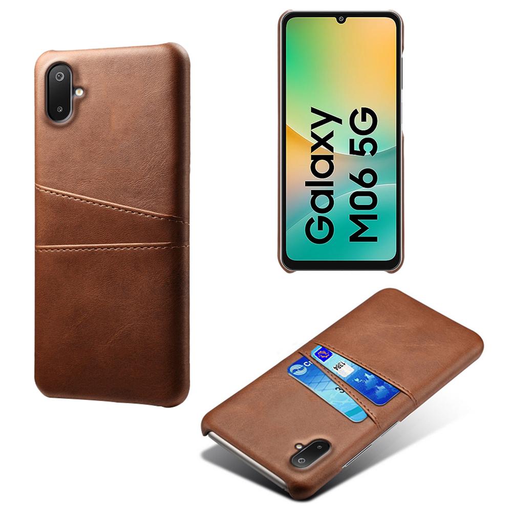 For Samsung Galaxy A06 5G/M06 5G Case Dual Card Slots PU Leather + Hard PC Phone Cover