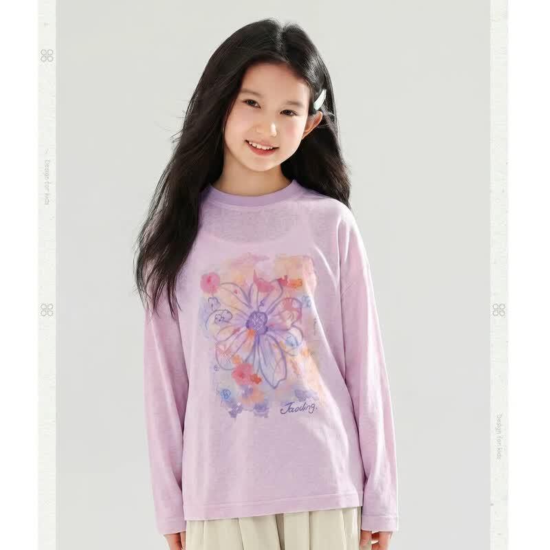 Girls' Thin Long Sleeve Sun Protection T-shirt
