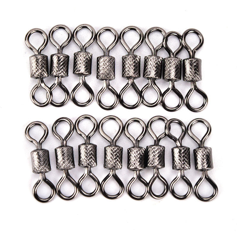50Pcs Fishing Swivels Knurling Connector Bearing Swivel Fishhooks Accessories