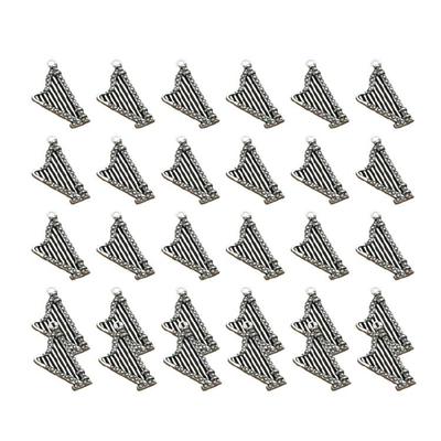 30PCS Harp Pendants Jewelry Making Part Antique Silver Fashion Accessory for Unique Jewelry Making and Craft Accessories