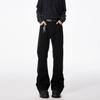 2025 Men's Black Bootcut Micro-Flared Jeans, Slim Straight Leg - Spring/Autumn Vibe