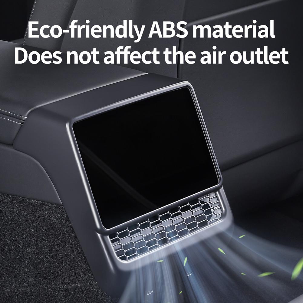 For Tesla Model 3 Highland 2024 Rear Air Outlet Cover Conditioning Vent Protective Cover Anti Blocking Console Armrest Box Cover
