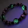 [GOLD STONE] Glowing Firefly Glass Marine Purple Pink Bracelet, Okinawa Power Stone, Inner Diameter: Approx. 19.5cm