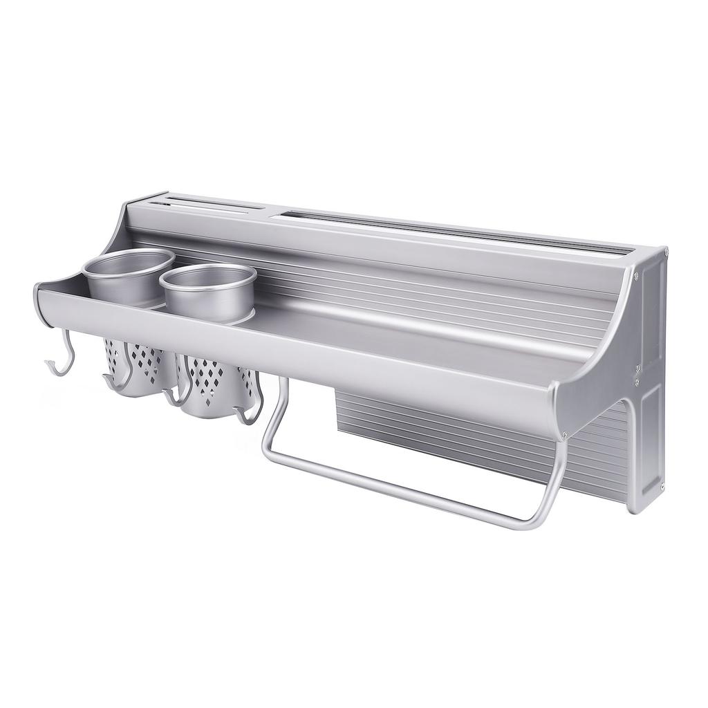 Wall Mounted Kitchen Organizer Rack Multipurpose Spice Rack Storage Shelf Aluminum Alloy Seasoning