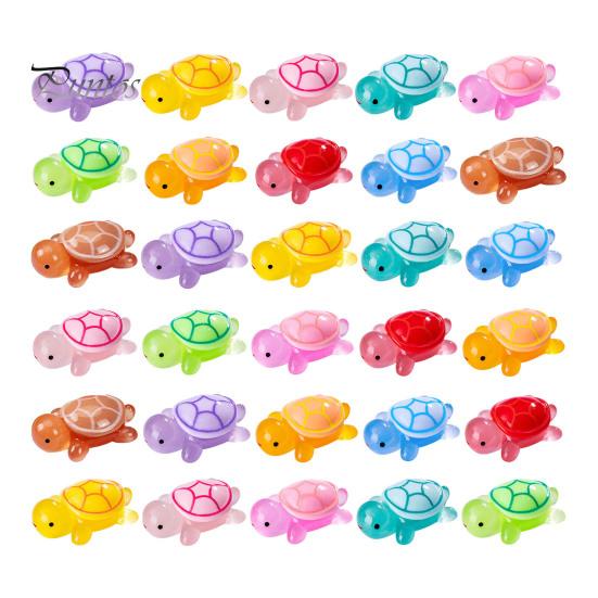 

100 шт. Мини-фигурки черепах, светящиеся в темноте, украшения в виде черепах, миниатюрные статуи черепах для декора сада фей, поделки своими руками, микроландшафтный дизайн 100pcs