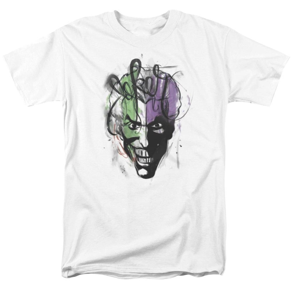 DC Comics - Batman - Joker Airbrush -  Unisex Short Sleeve Children s T-shirt - White 150