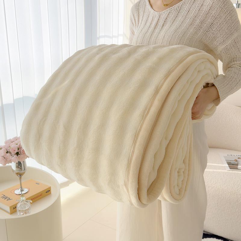 Luxurious Rabbit Fur Plush Blanket - Thick Milk Velvet Sofa Throw & Shawl