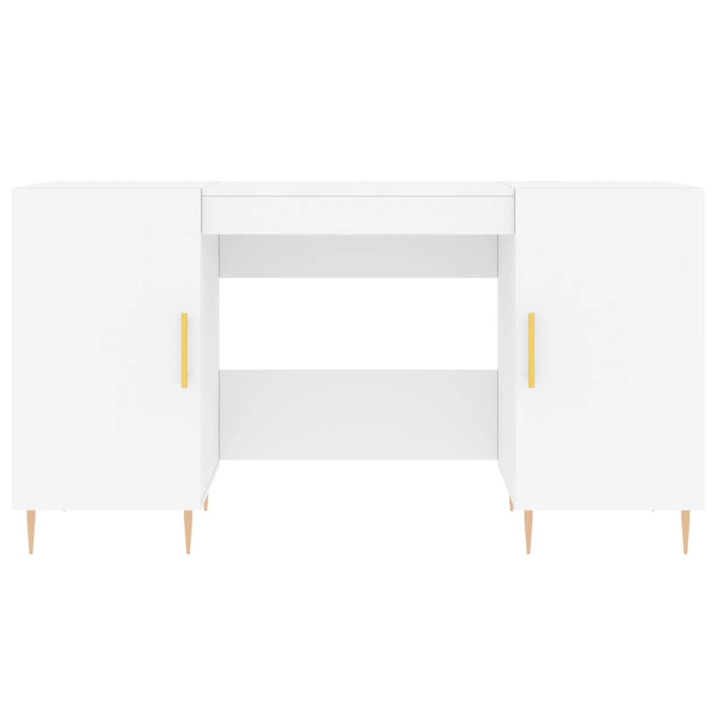 White Desk 140 X 50 X 75 Cm Particleboard