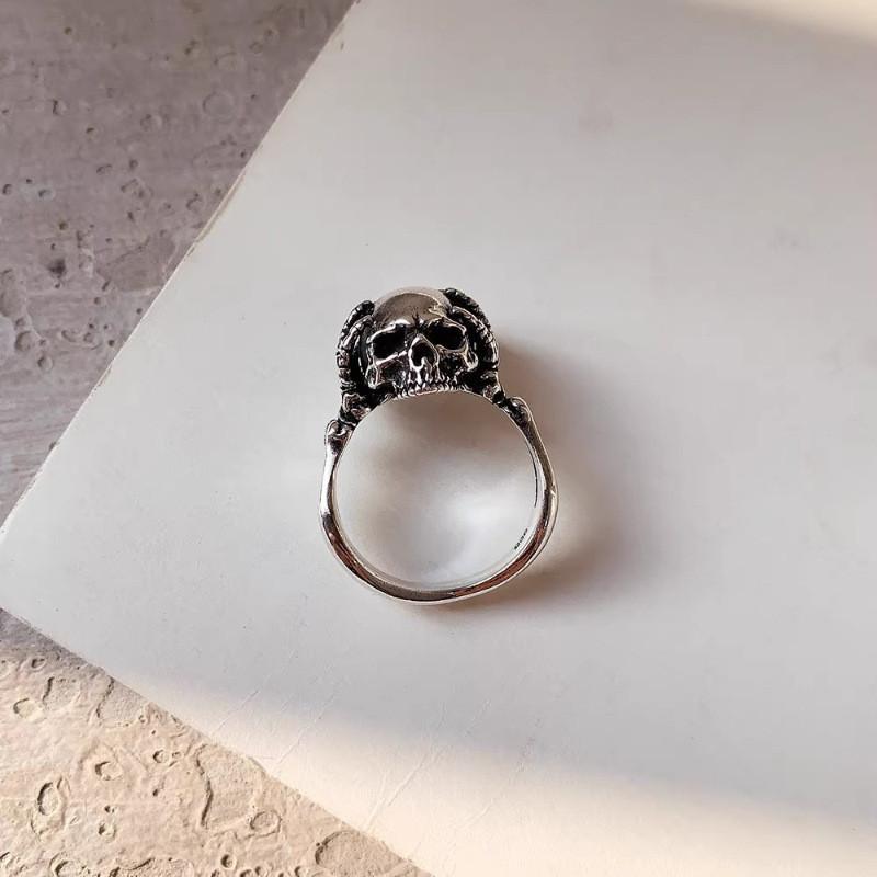 Unique Vintage Design Skull Ring For Women Stylish Adjustable Copper Jewelry